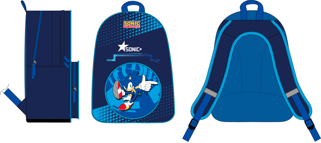 SONIC - Sonic - 3 Comp. + 1 pocket BackPack '32x45x18cm'