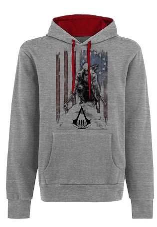 ASSASSIN'S CREED 3 - Sweatshirt - Flag and Connor Grey (XL)