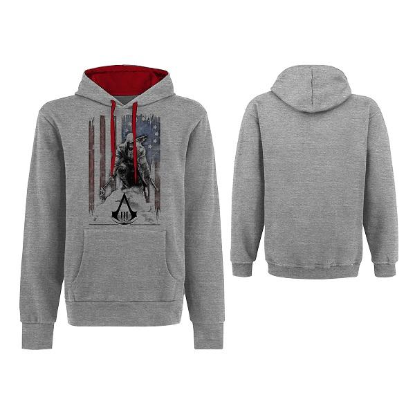 ASSASSIN'S CREED 3 - Sweatshirt - Flag and Connor Grey (XL)