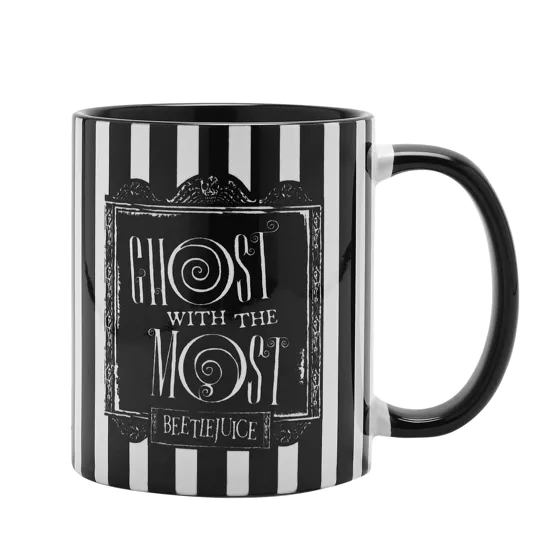 BEETLEJUICE -Black&White -Ghost with the most - Inner Colored Mug 10Oz