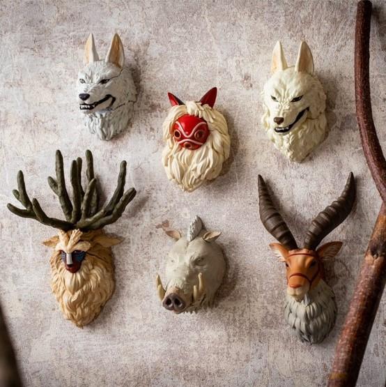 PRINCESS MONONOKE - Collection of 6 assorted 3D Character Magnet