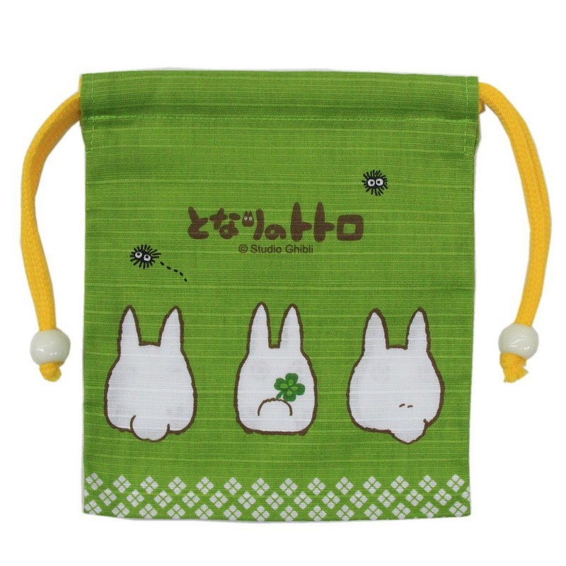 MY NEIGHBOR TOTORO - White Totoro - Green Cloth Bag 14x17cm