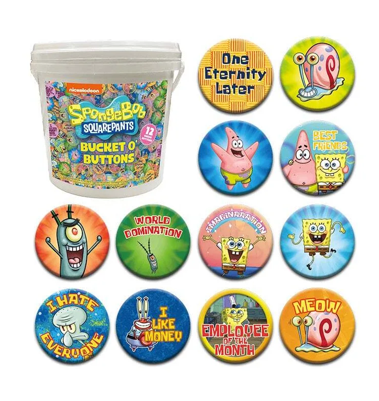 SPONGEBOB SQUAREPANTS - Bucket of Buttons 144 Pieces 3.2cm