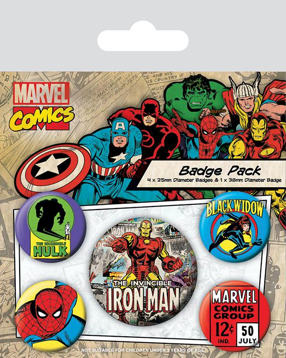 MARVEL - Comics - Pack 5 badges