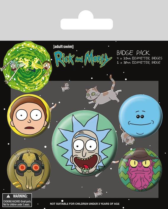 RICK & MORTY - Pack 5 Badges - Heads