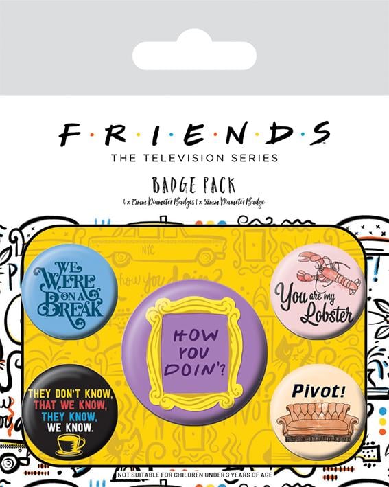 FRIENDS - Pack 5 Badges - Quotes