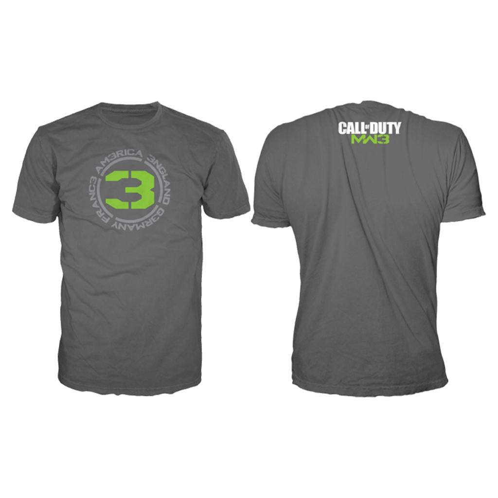 CALL OF DUTY MW3 - T-Shirt Charcoal - COUNTRIES 3 (L)