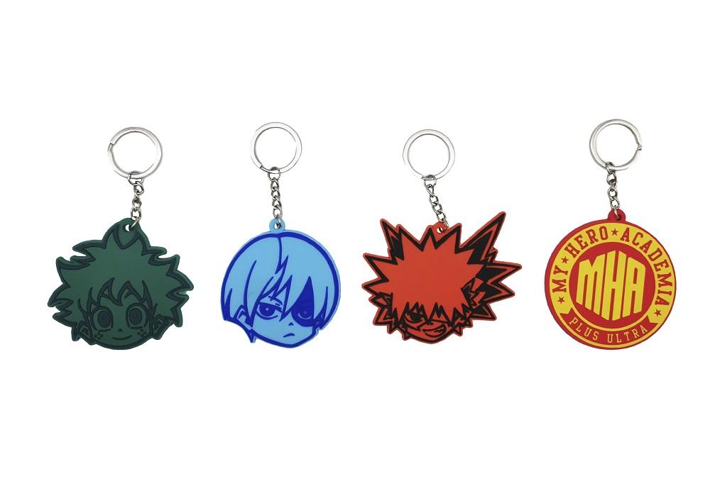 MY HERO ACADEMIA - 4 Rubber Keyrings Set