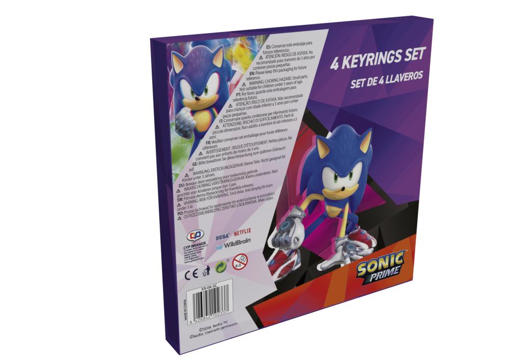 SONIC - Characters - 4 Rubber Keyrings Set