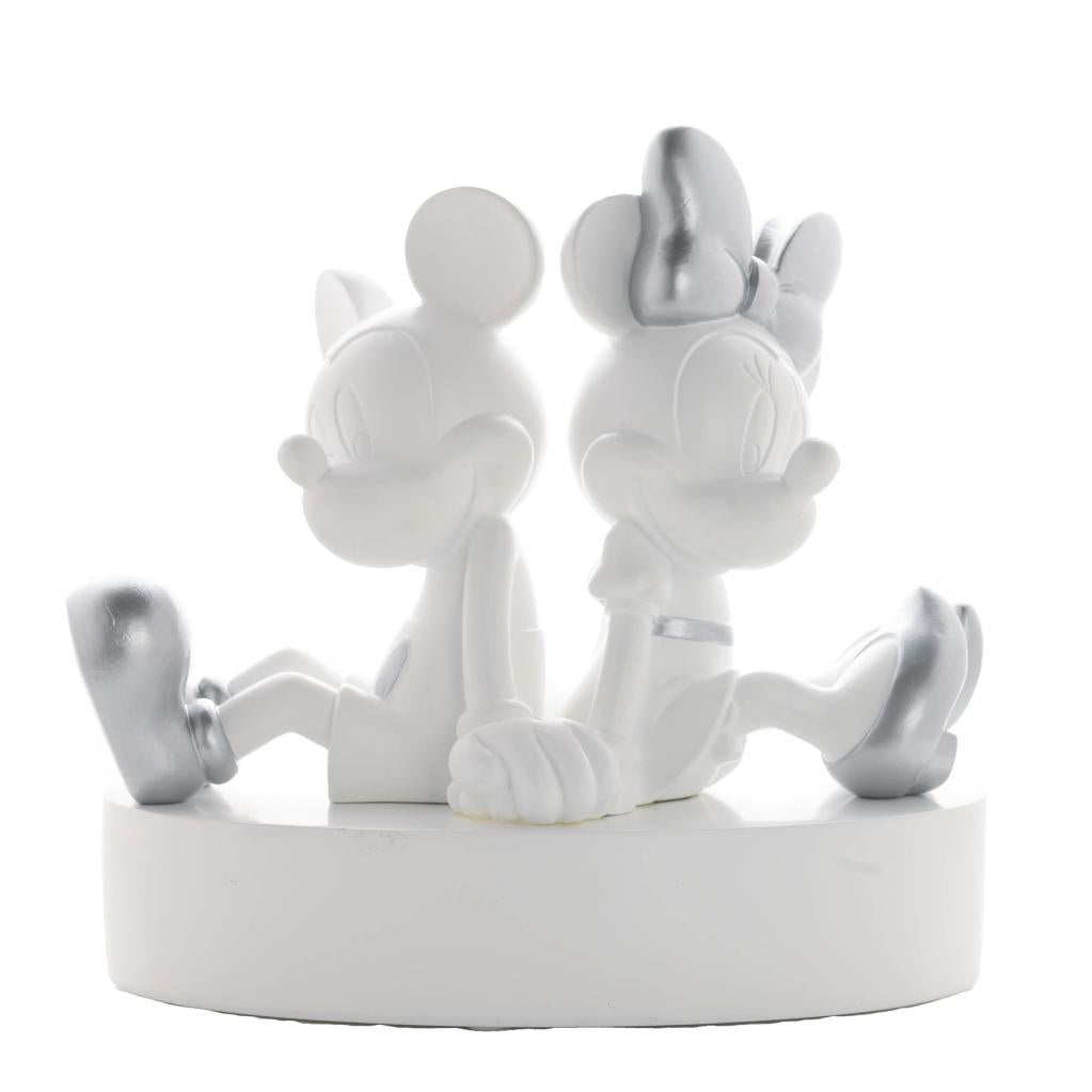 DISNEY - 'White&Silver' - Mickey & Minnie - Money Bank - 19cm