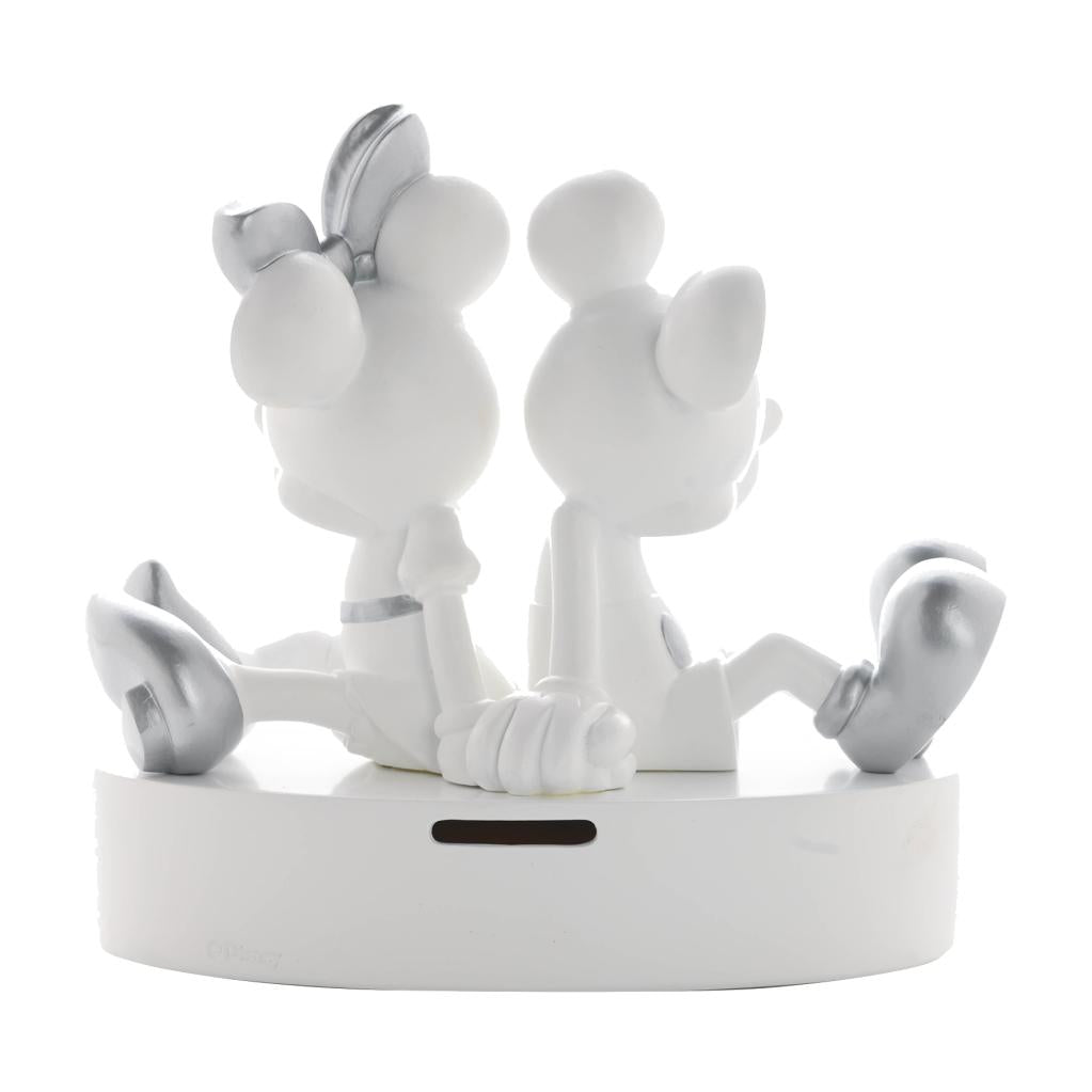 DISNEY - 'White&Silver' - Mickey & Minnie - Money Bank - 19cm