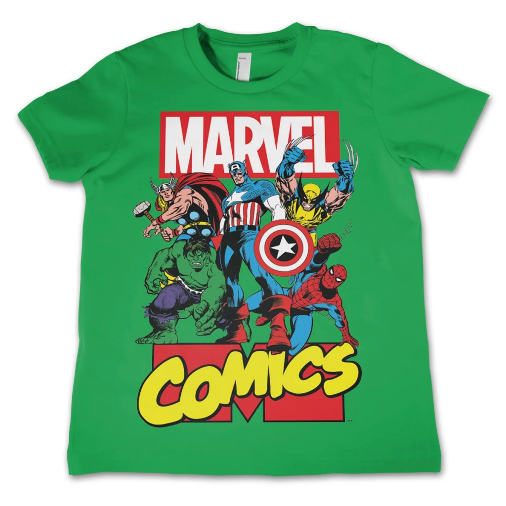 MARVEL COMICS - T-Shirt KIDS Comics Heroes - Green (12 Years)