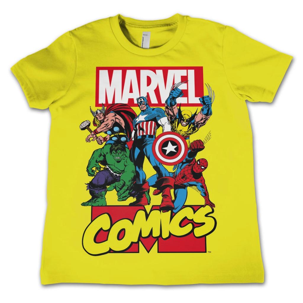 MARVEL COMICS - T-Shirt KIDS Comics Heroes - Yellow (12 Years)