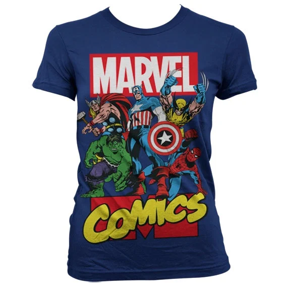 MARVEL - T-Shirt Comics Heroe GIRL - Navy (XL)