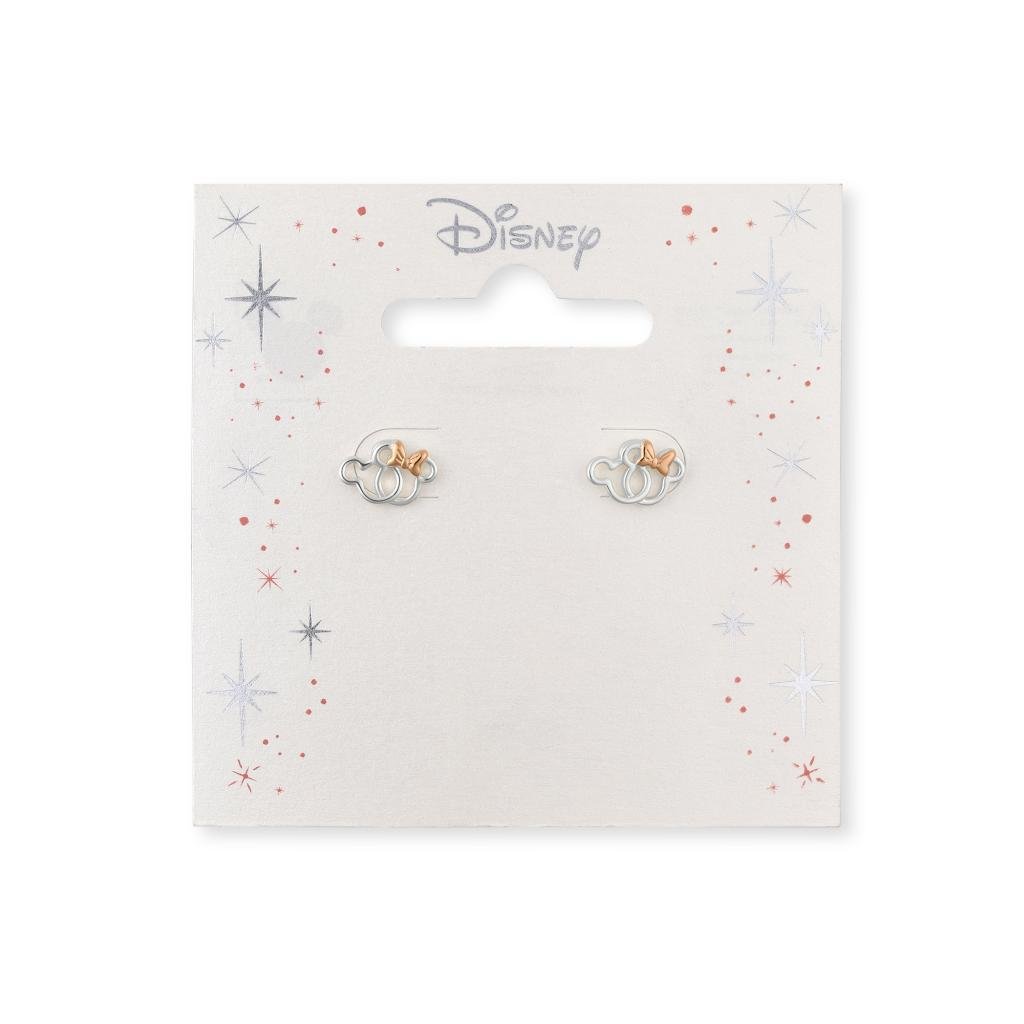 MICKEY & MINNIE - 1 Pair of Silver Studs Earrings