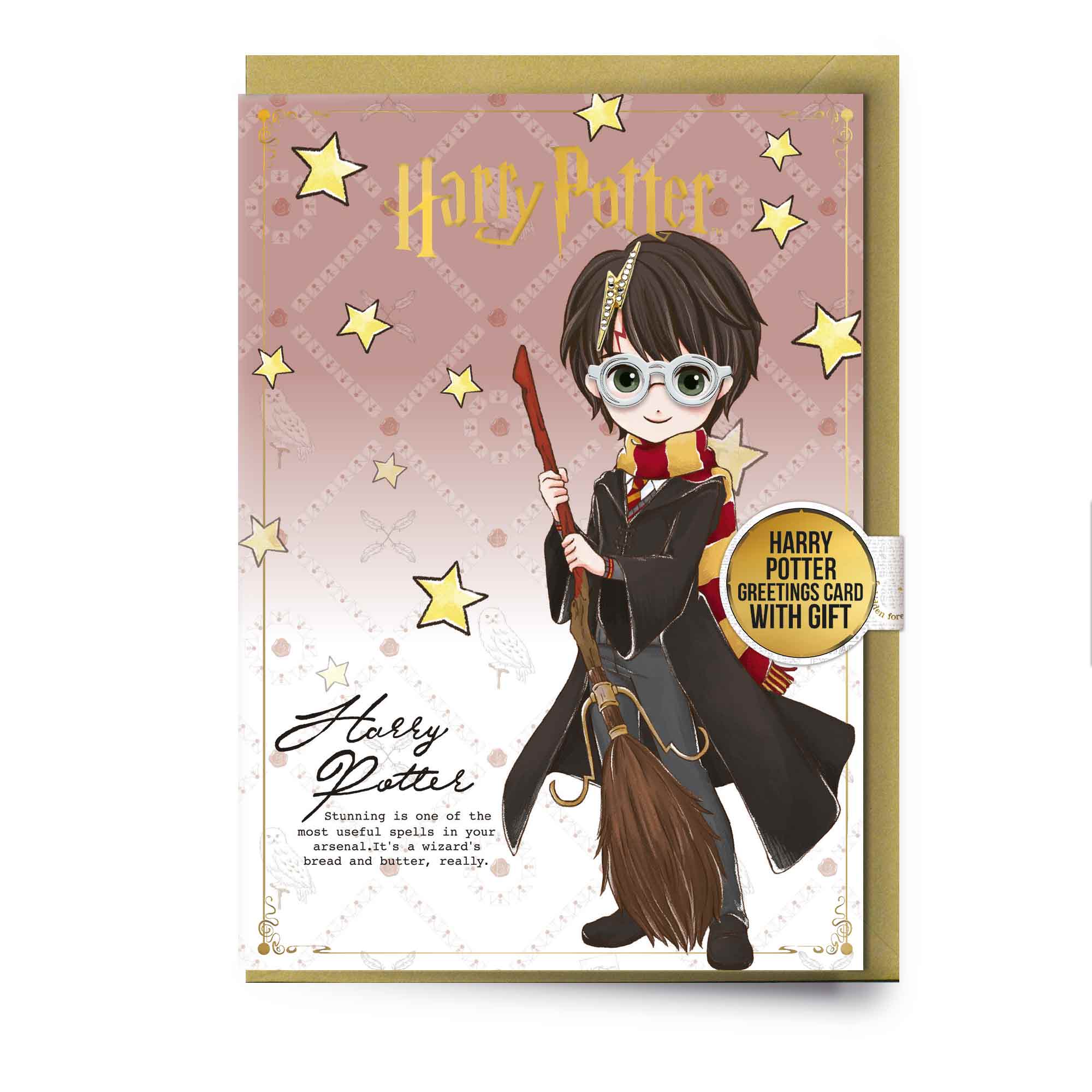 HARRY POTTER - Harry - Grußkarte mit Pin