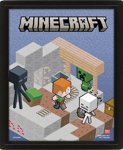 MINECRAFT - Switching Terrain - 3D Lenticular Poster 28x24cm