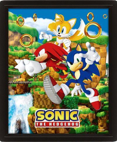 SONIC - Catching Rings - 3D Lenticular Poster 26x20cm