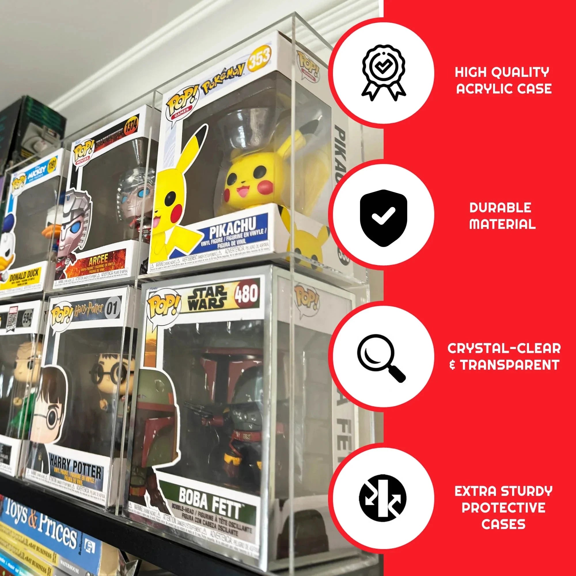 EVORETRO - 6 slots acrylic display case for Funko Pop