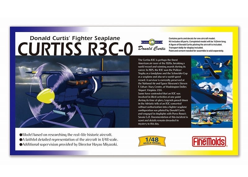 PORCO ROSSO - R3C-0 Hydravion + Curtis - Model Kit to paint 1/48