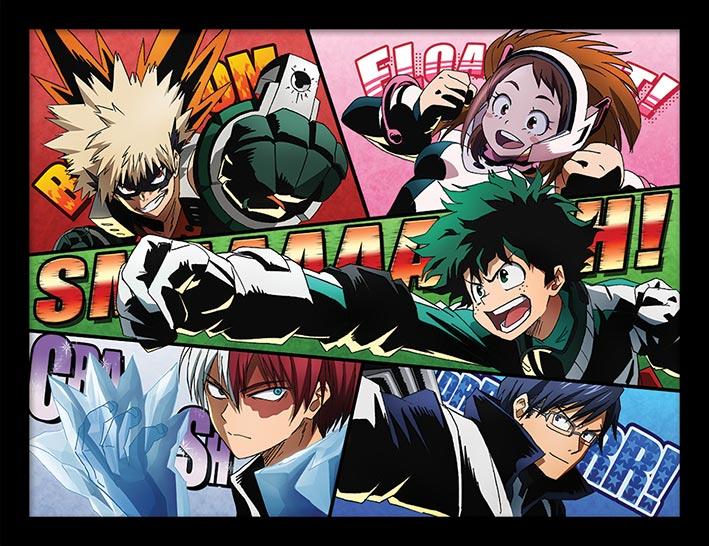 MY HERO ACADEMIA - Comic Action - Framed Print 30x40cm