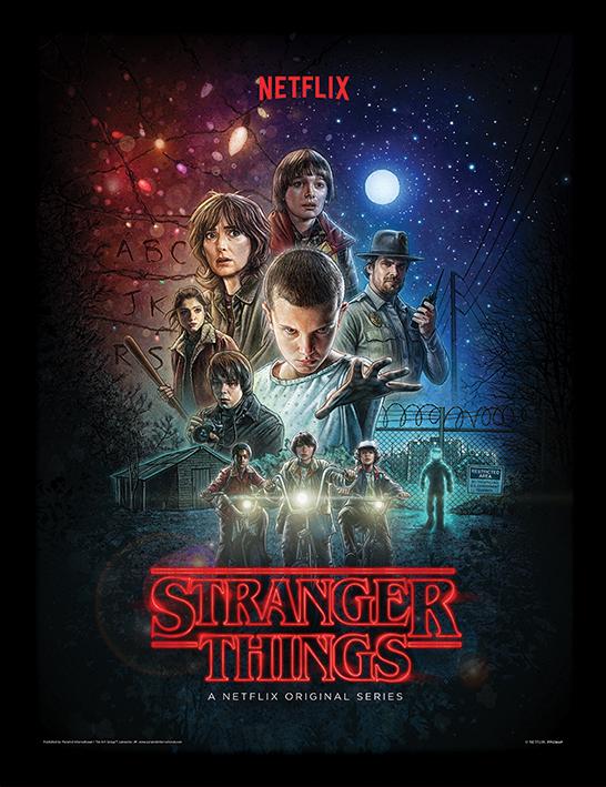 STRANGER THINGS - One Sheet - Framed Print 30x40cm