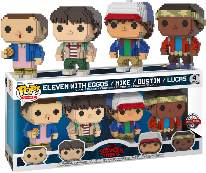 STRANGER THINGS - POP 8 Bit - 4 Pack Eleven/ Mike/ Dustin/ Lucas