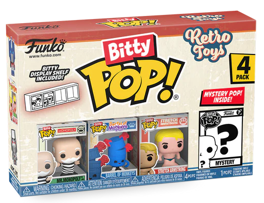 RETRO TOYS - Bitty Pop 4 Pack 2.5cm - Mr Monopoly