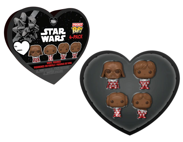 STAR WARS - Pocket Pop Keychains 4 Pack- Valentine (Chocolate Look)