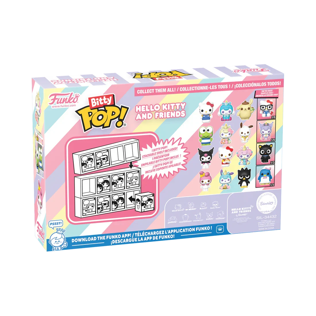 SANRIO - Bitty Pop 4 Pack 2.5cm - Hello Kitty