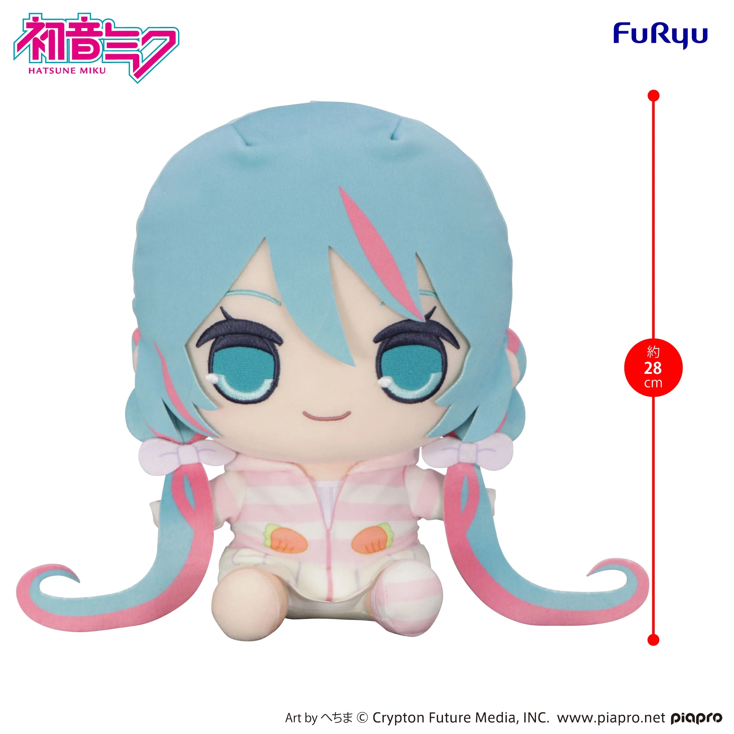 HATSUNE MIKU - Rabbite Ear Hood Pajama - Big Plush Toy Kyurumaru 28cm