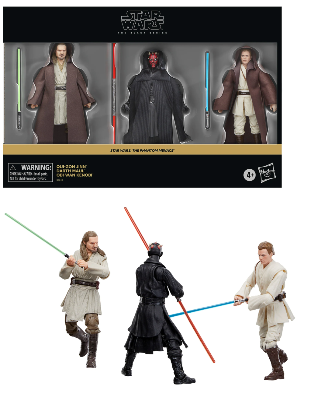 STAR WARS - Obi-Wan, Dark Maul, Qui-Gon- 3 Fig. Pack Black Series 15cm