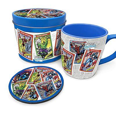 MARVEL - Retro "Collectors Cards" - Mug & coaster in metal tin