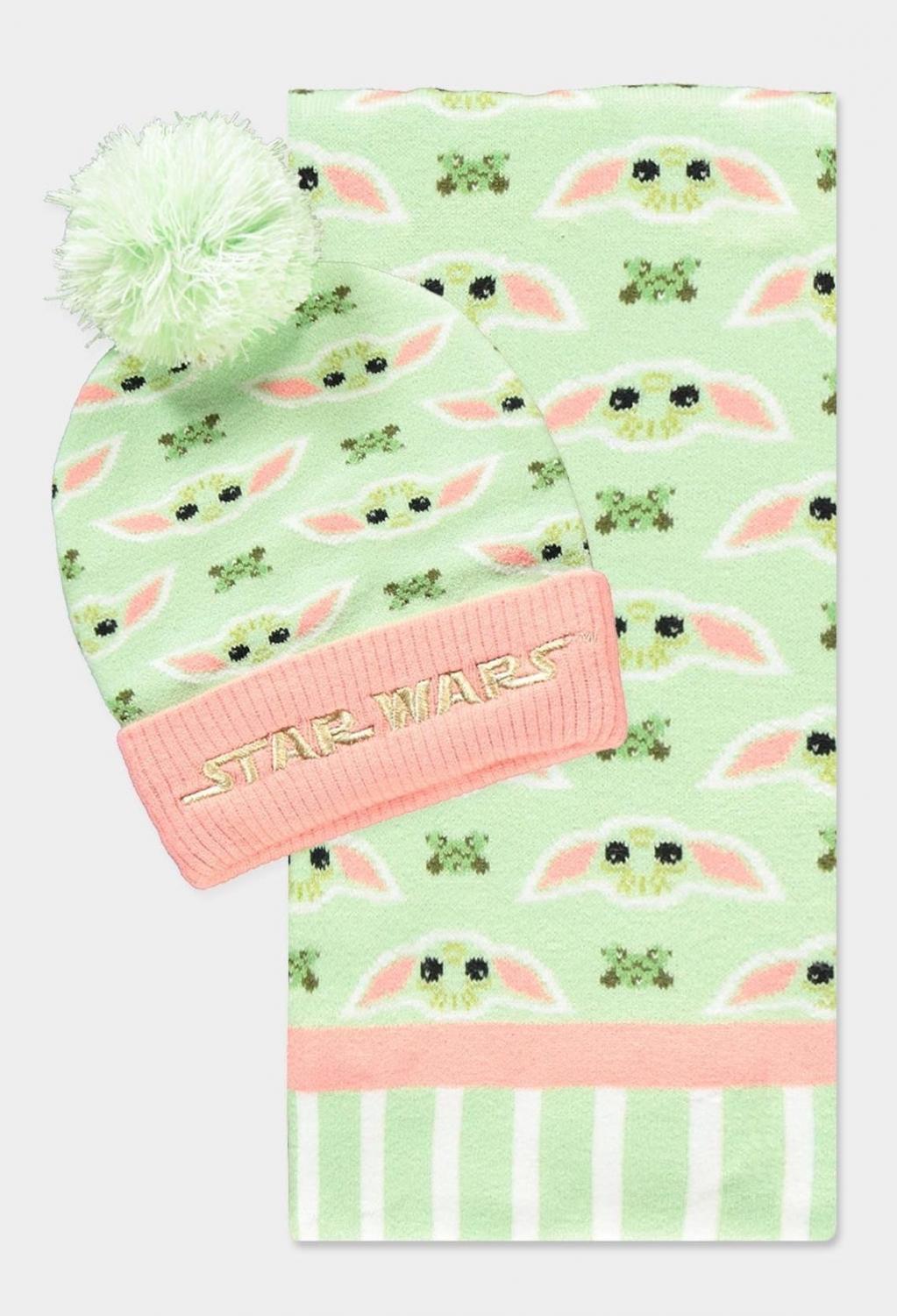 STAR WARS - Grogu Pink & Green - Beanie & Scarf Gift Set