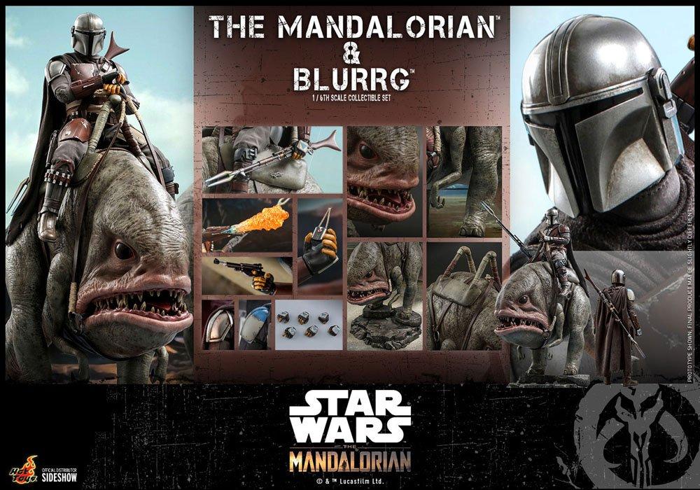 STAR WARS - Mandalorian & Blurrg - Pack 2 figures 37cm