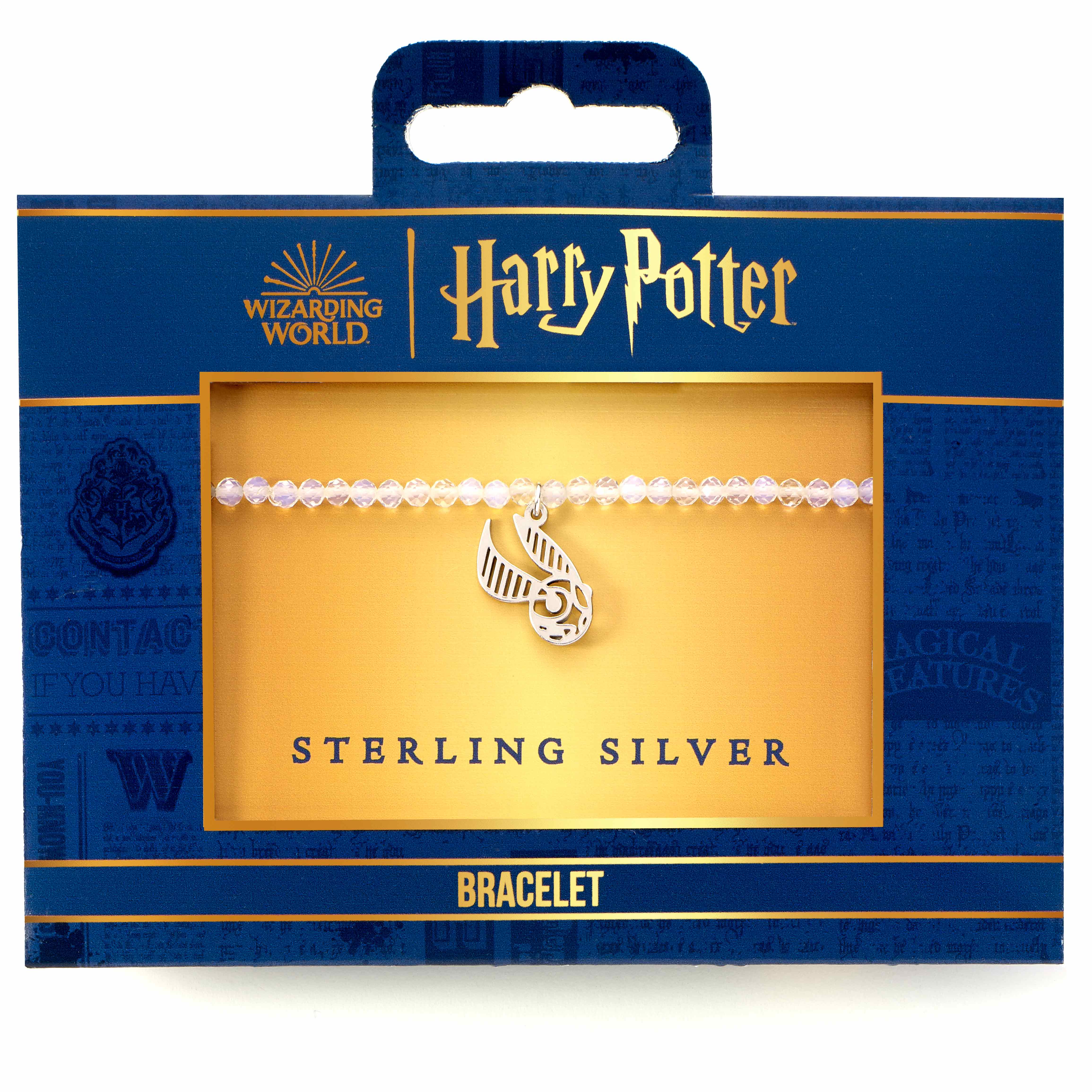 HARRY POTTER - Golden Snitch - Sterling Silver Charm & Pearls Bracelet