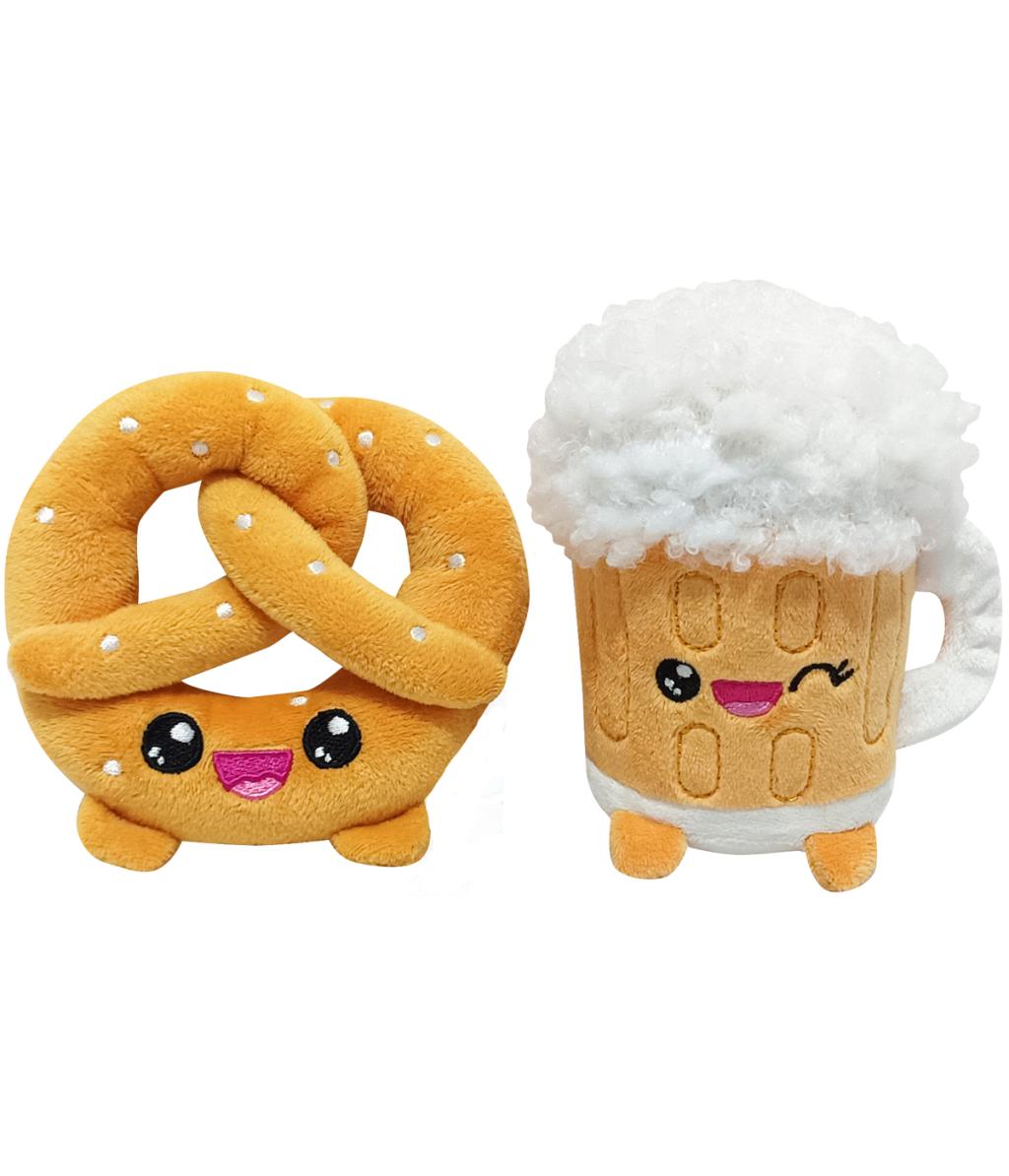 YUMMIES - Pretzel & Beer - 2 plush 15cm in plush bag 21x21cm