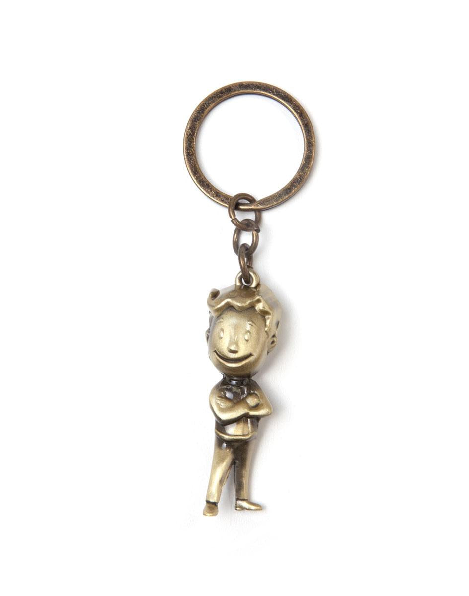 FALLOUT - Golden Vault Boy - Metal Keychain