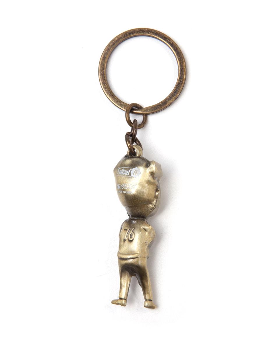 FALLOUT - Golden Vault Boy - Metal Keychain