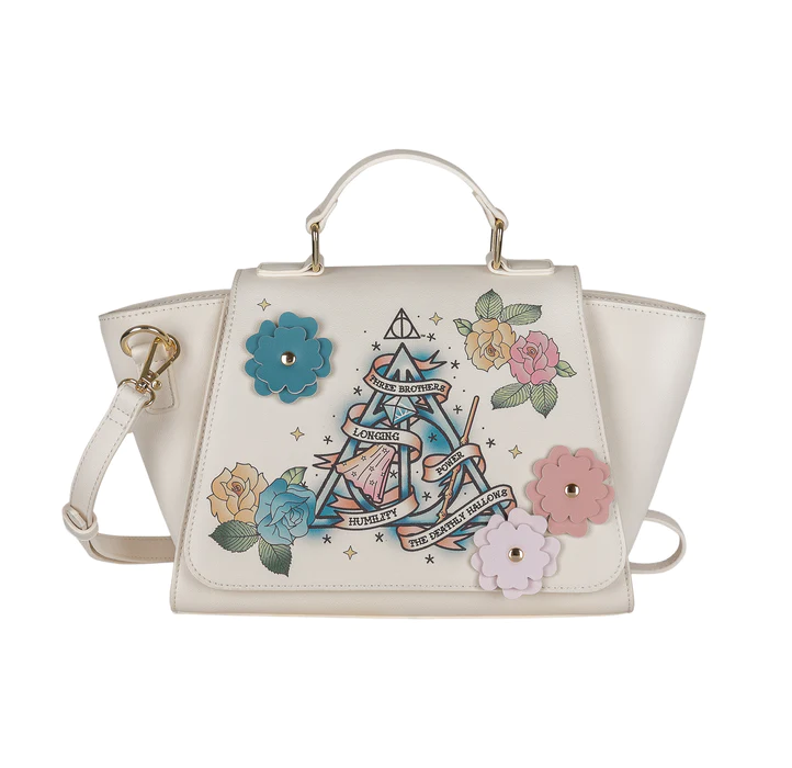 HARRY POTTER - Deathly Hallows Floral - Luxury Handbag '33x21x12cm'