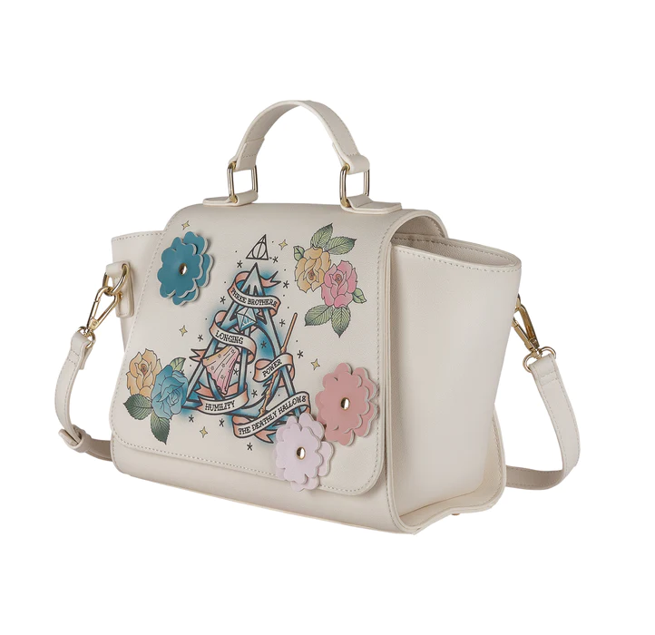 HARRY POTTER - Deathly Hallows Floral - Luxury Handbag '33x21x12cm'