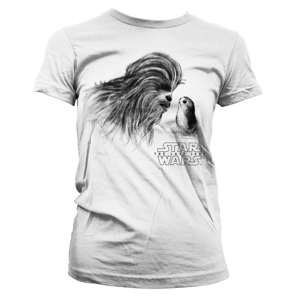 STAR WARS 8 The Last Jedi - T-Shirt Chewbacca with Porg - GIRLY (XL)