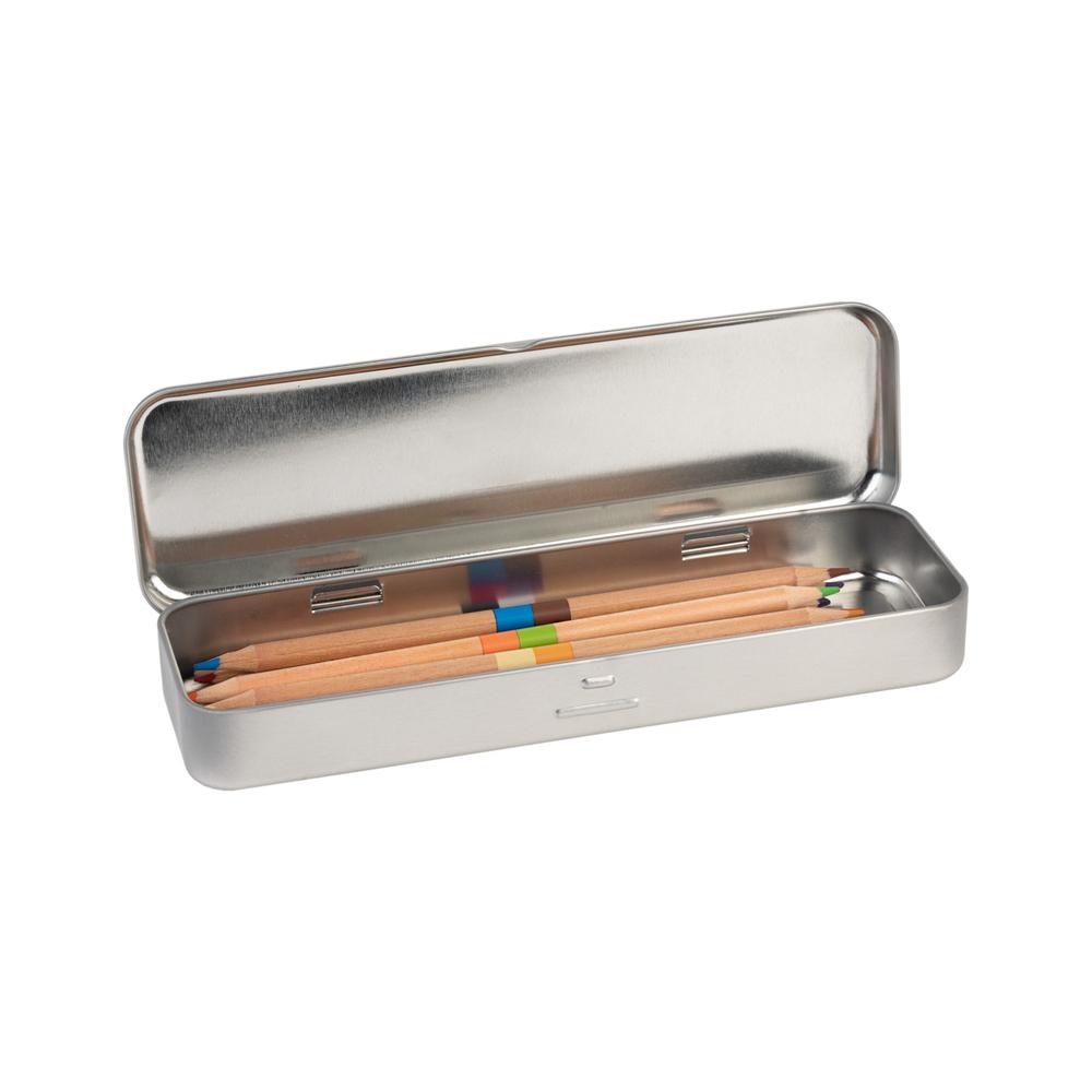 NBX - Metal Square Pencil Case + 12 Color Pencils