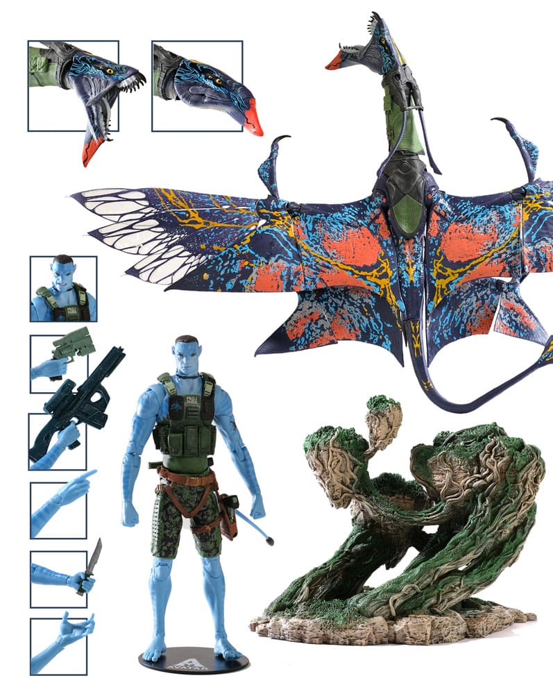 AVATAR LA VOIE DE L'EAU - Recom Quaritch & RDA Banshee - Figure 18cm