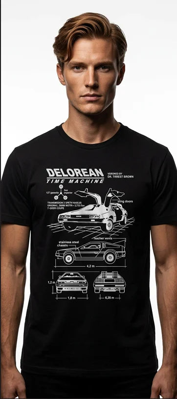 BACK TO THE FUTURE - Delorean Time Machine - T-Shirt Men (M)