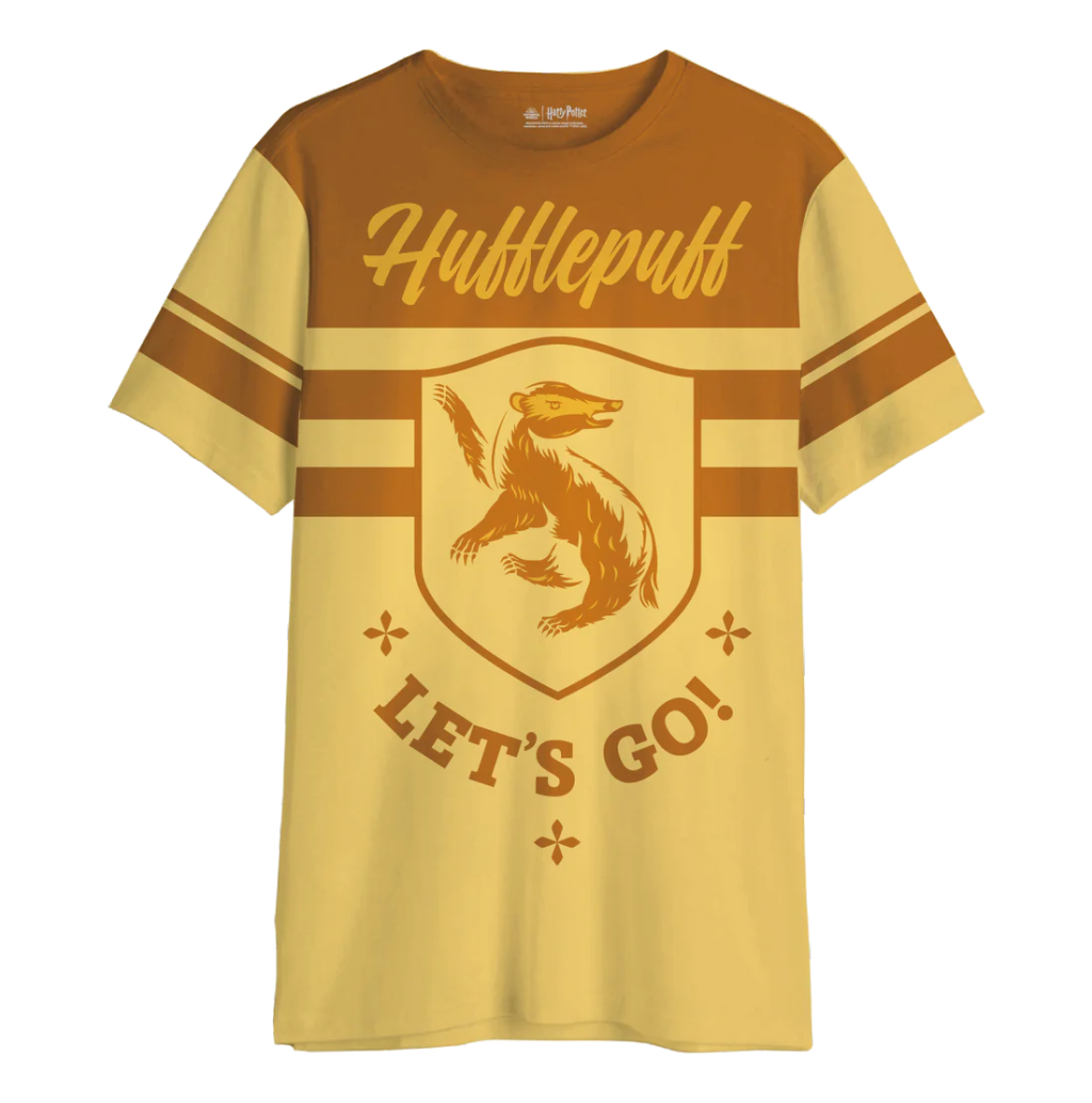 HARRY POTTER - Hufflepuff Let's Go - Oversize T-Shirt Men (XS)