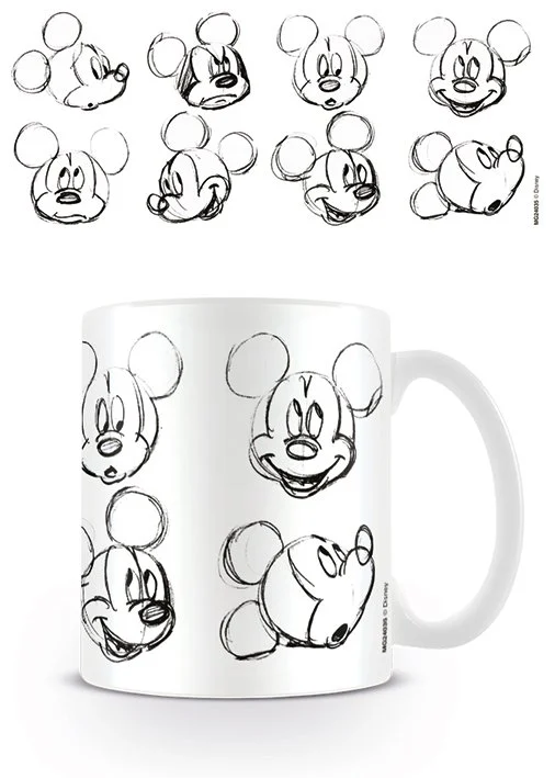 DISNEY - Mug - 300 ml - Mickey Mouse Sketch Faces