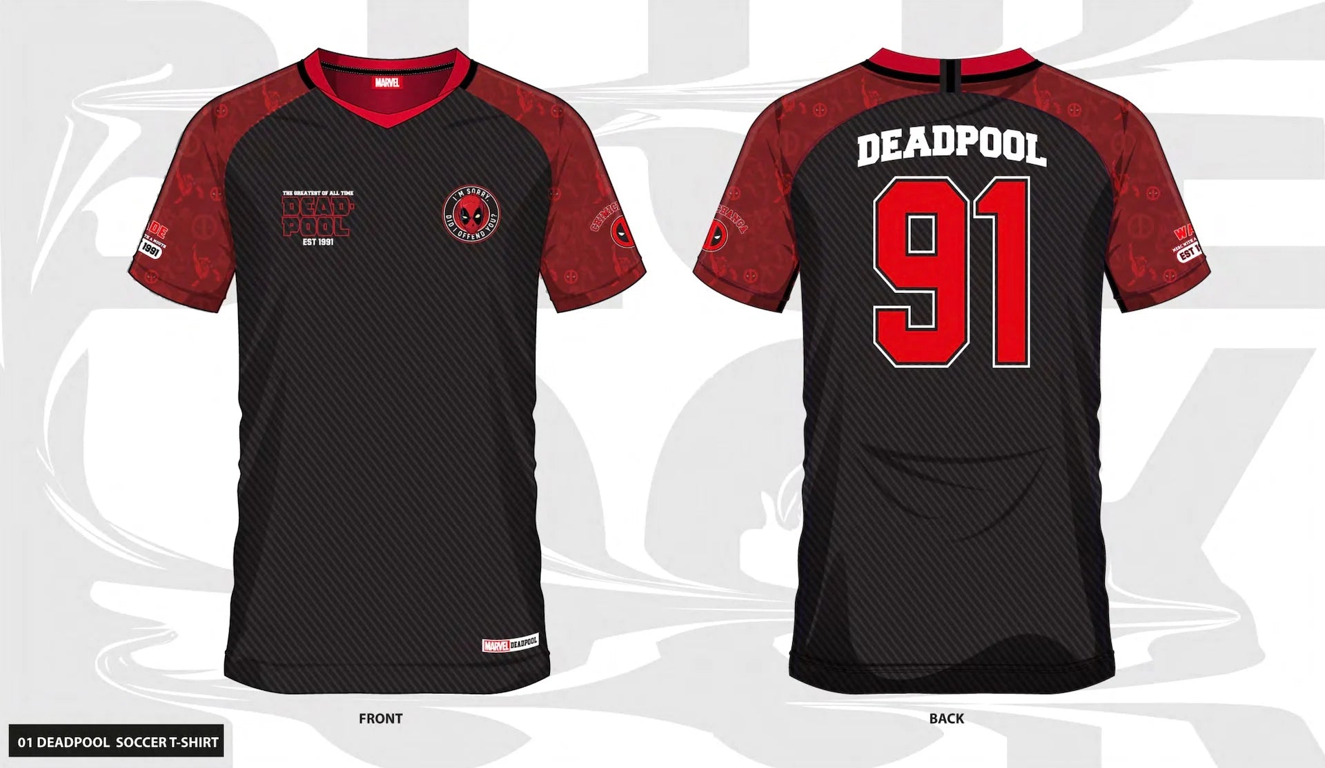 MARVEL - Deadpool 91 - Soccer Jersey Men (L)