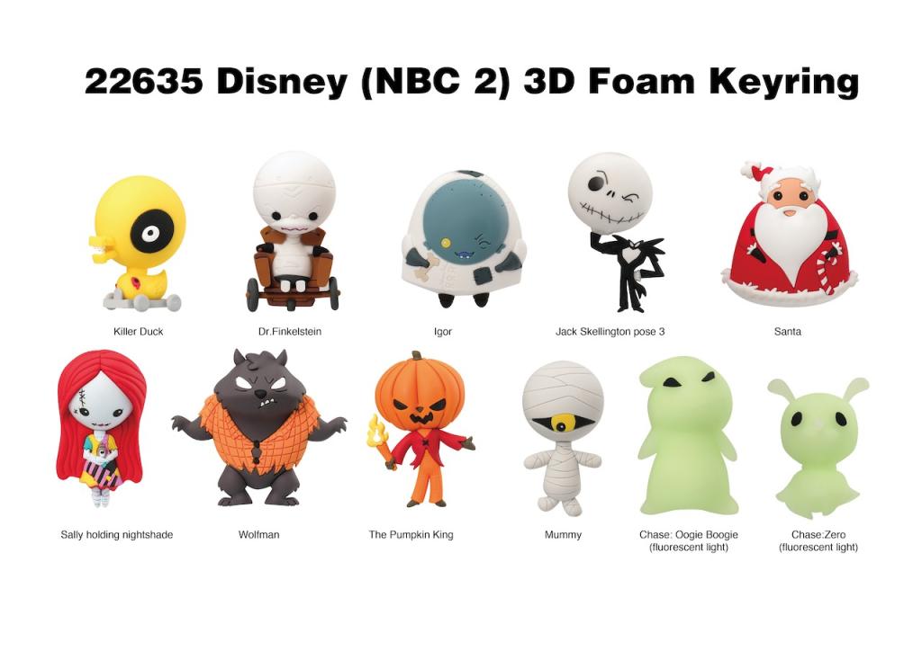 NIGHTMARE BEFORE CHRISTMAS Serie 2 - 3D Foam Bag Clip (Display 24 Pcs)