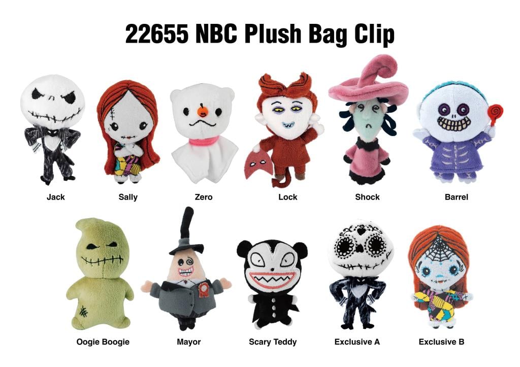 NIGHTMARE BEFORE CHRISTMAS - Plush Bag Clip (Display 24 Pcs)